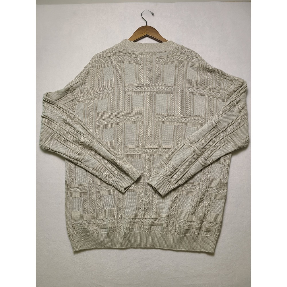 VTG Irvine Park XL Sweater Coogi Style Texture Geometric Knit Pullover Grandpa